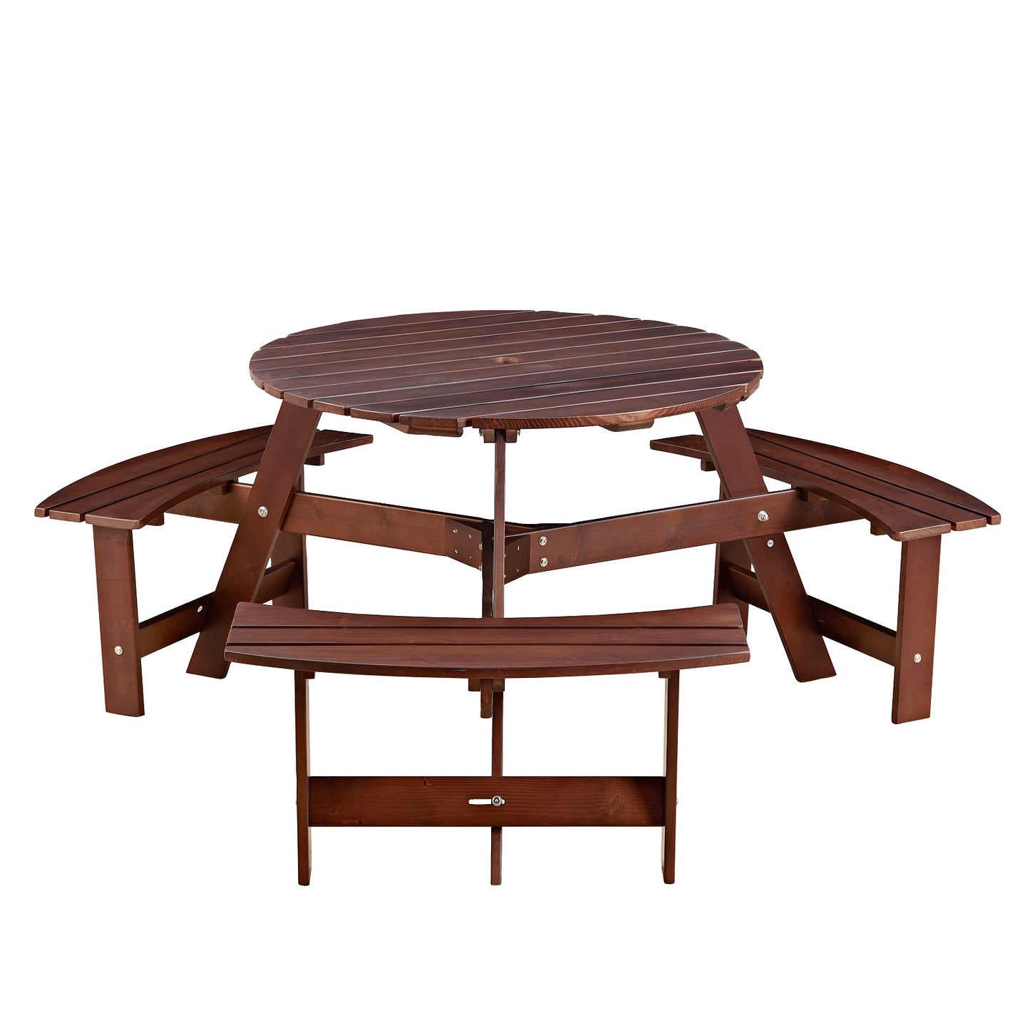 Algherohein Outdoor Picnic Table,Outside Table with Benches and Umbrella Hole