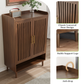 Smuxee Retro Shoe Storage Cabinet with 2 Door,Entryway Freestanding Wood Shoe Organizer for Shoes,Heels, Boots, Slippers,Walnut 31.5"W