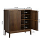 Semiocthome 4 Tiers Shoe Storage Cabinet for Hallway, 2-Door, 16 Pairs Shoe Rack Organizer, Walnut