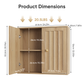 Smuxee Bathroom Wall Cabinet with Doors & Open Shelf, Wood Medicine Wall Mounted Bathroom Storage Organizer