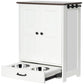 Smart FENDEE Dog Feeding Station Food Storage Cabinet with Hidden Dog Bowls and Hooks,White