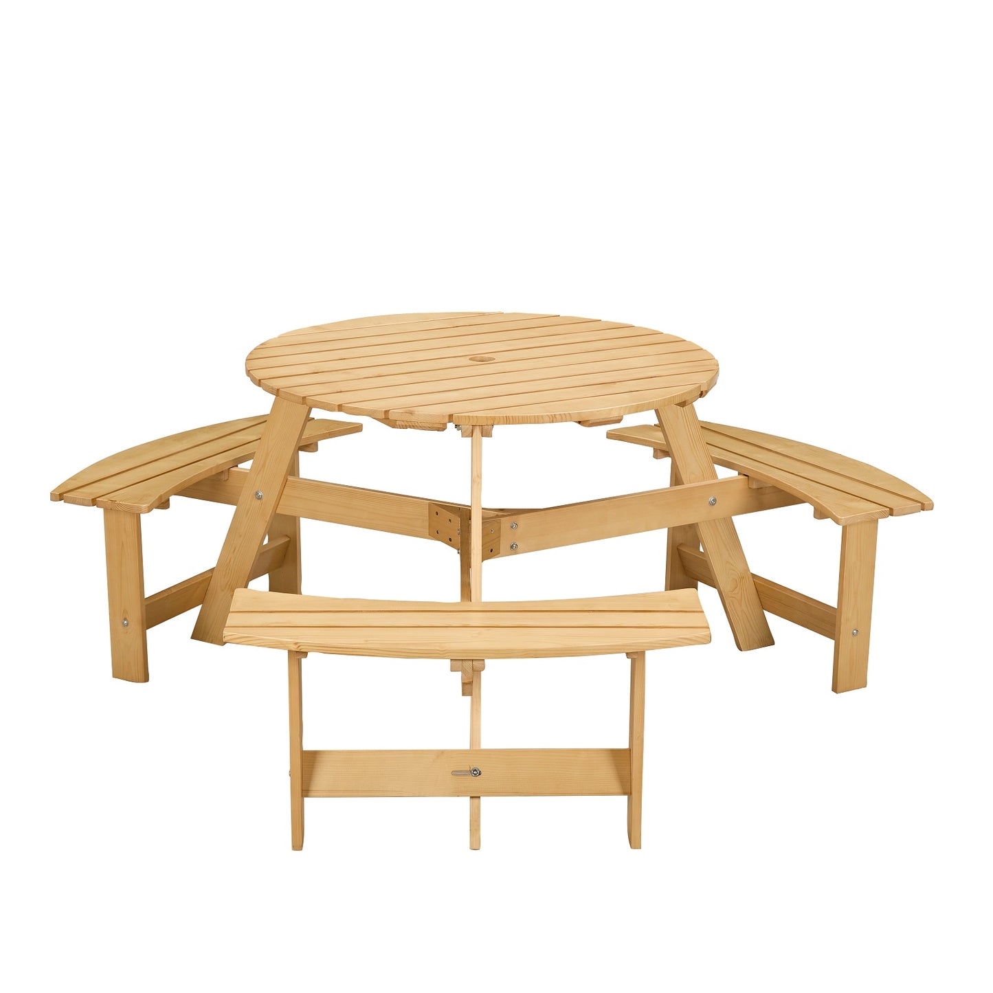 Algherohein Outdoor Picnic Table,Outside Table with Benches and Umbrella Hole