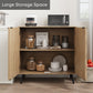 Semiocthome Sideboard Cabinet with 2 Fluted Doors and 1 Adjustable Shelves for Dining Room, Natural
