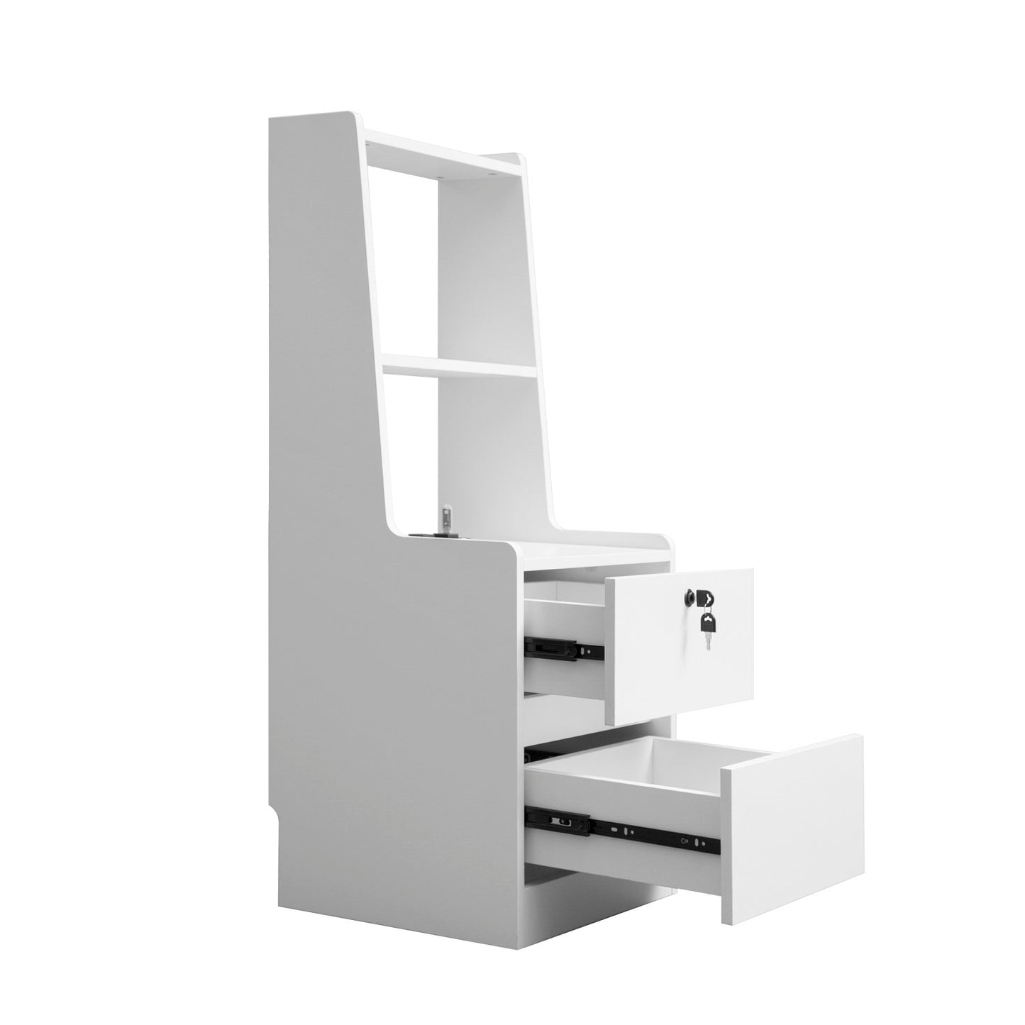 Algherohein Tall Nightstand with Charging Station and Night Light,End Tables with 2 Drawers