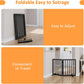 Smart FENDEE Bamboo Dog Gates for Doorways Freestanding Pet Gate, 2 Support Feet, 24"H, Black