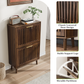 Algherohein Shoe Storage Cabinet with 2 Flip Drawers,Shoe Cabinet Entryway,Fence Walnut