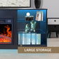 Algherohein Fireplace TV Stand for 65 inch TV,57.8in L Electric Fireplace Entertainment Center