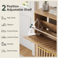 Algherohein Narrow Shoe Cabinet for Entryway, Freestanding Wooden Shoe Organizer Cabinet with 2 Flip Drawers & Adjustable Shelves