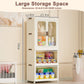 Algherohein Foldable Wardrobe Closet with 10 Clothes Rack and Rod,Closet Organizers and Storage