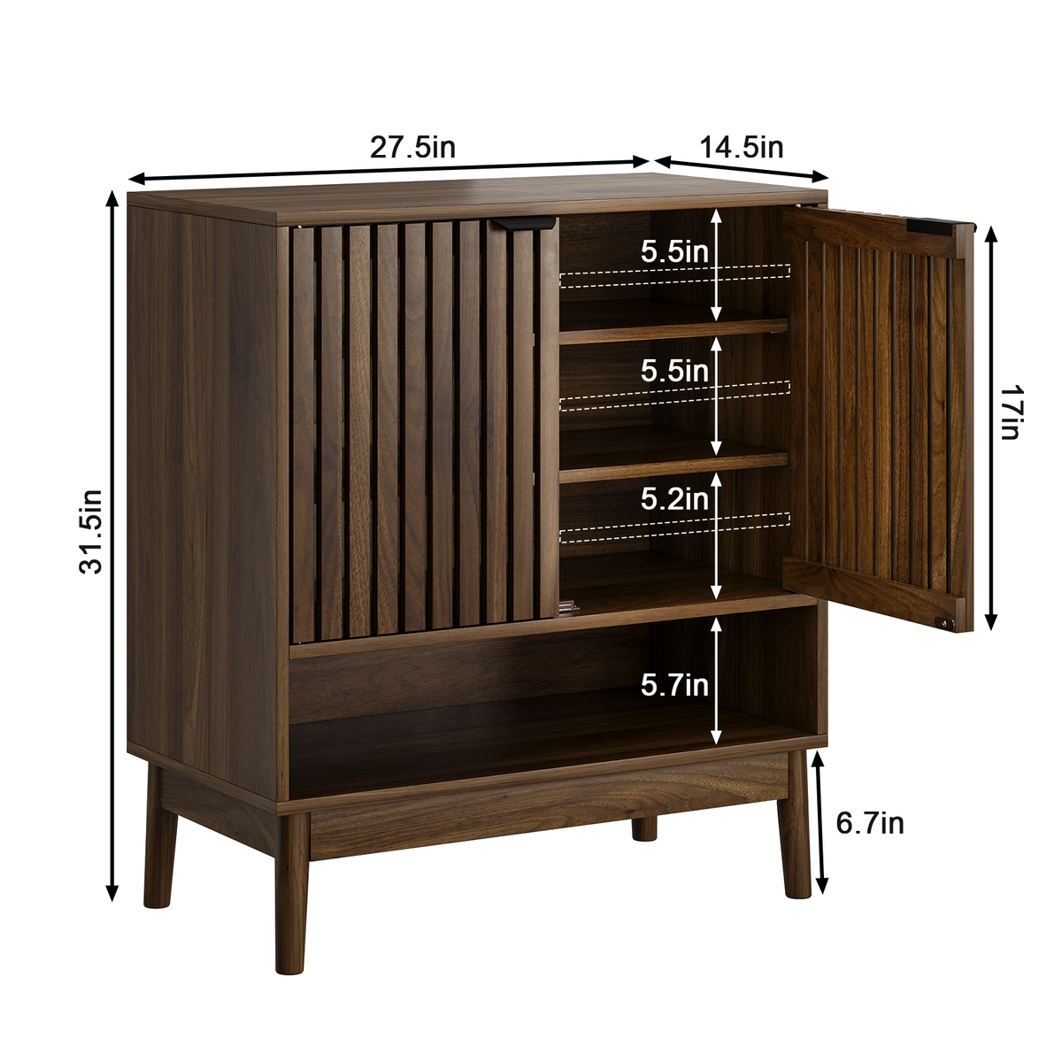 Smuxee Shoe Storage Cabinet with Doors,16-24 Pairs Shoes Organizer for Front Door,Entrance