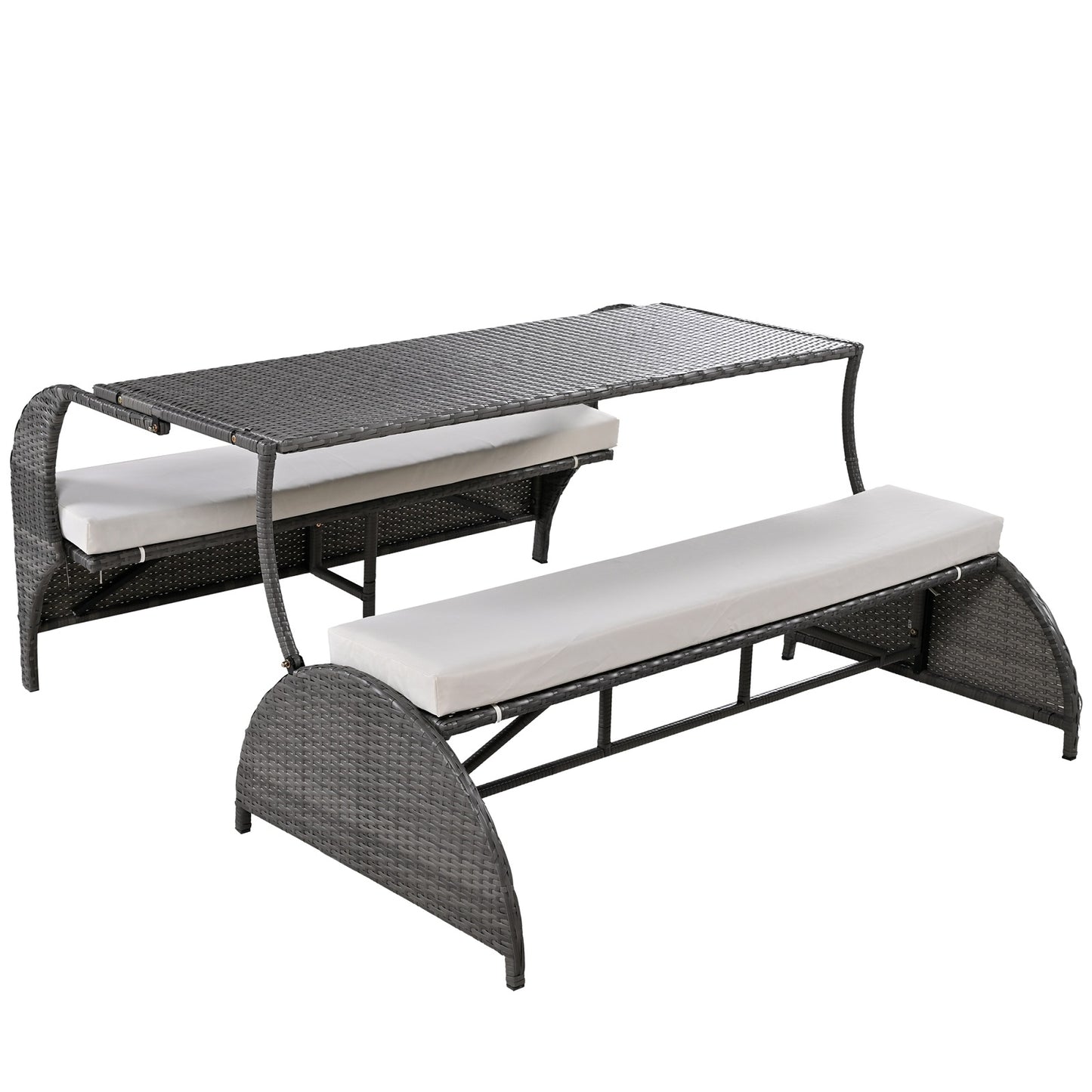 Algherohein Versatile Outdoor Couch,Loveseat Sofa or 4 Outdoor Seating and Table