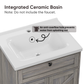 Smuxee 24" Bathroom Vanity with Integrated Sink Top, Bathroom Storage Cabinet with Flip Drawer & Doors