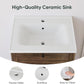 Smart FENDEE 23.62" Bathroom Vanity with Sink, Storage Cabinet with Barn Door & Drawer, Walnut