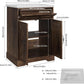 Smart FENDEE 23.62" Bathroom Vanity with Sink, Storage Cabinet with Barn Door & Drawer, Walnut