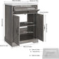 Smart FENDEE 22.83" Bathroom Vanity with Sink, Storage Cabinet with Barn Door & Drawer, Grey