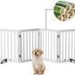 Smart FENDEE Foldable Dog Gate Bamboo Pet Gate Extra Wide Dog Fence for Doorway,24"H,White,4 Panels