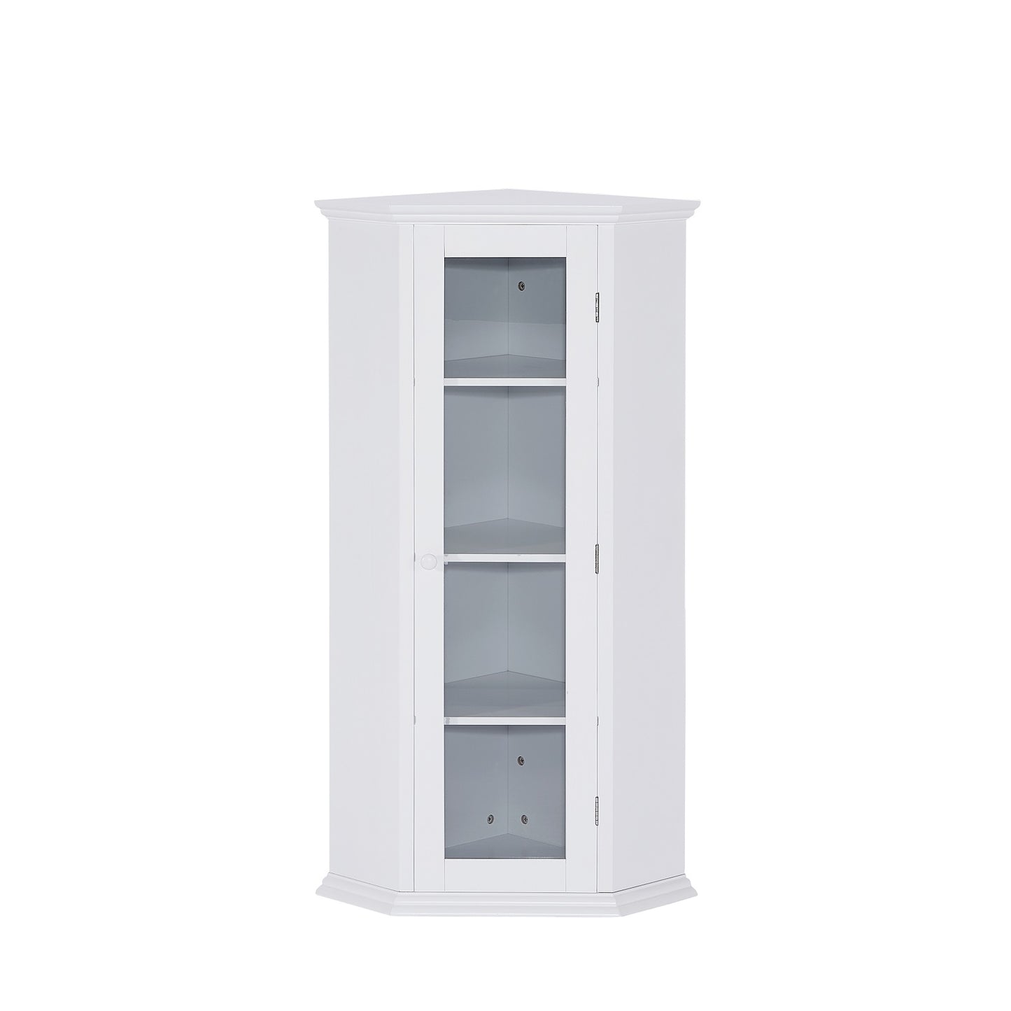 Smuxee Bathroom Corner Cabinet with 3 Shelf,Toilet Small Storage Cabinet with Glass Doors