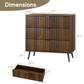 Semiocthome Dresser with 3 Fluted Drawers, Chest of Drawers for Bedroom, Walnut, Adult