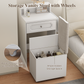 Smuxee 3 In 1 White Vanity Set with Mirror and Lights,Makeup Vanity with Drawer and Vanity Stool