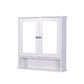 Algherohein Bathroom Cabinet Storage with Mirror,Medicine Cabinet over The Toilet Shelf,White