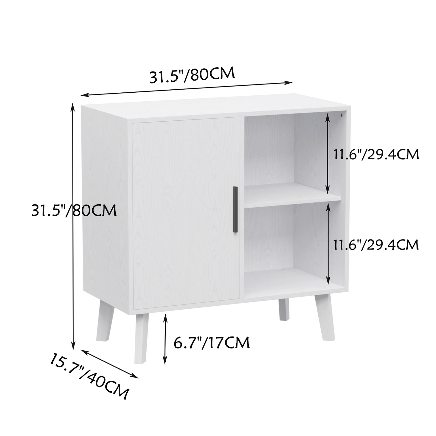 Algherohein Kitchen Island Pantry Storage Cabinets with Door,Coffee Bar Buffet Cabinet,White