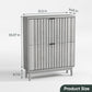 Semiocthome Shoe Cabinet with 2 Flip Drawers Farmhouse Shoe Storage Organizer for Entryway, Grey
