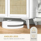 Smart FENDEE Wood Sideboard Buffet Kitchen Storage Cabinet with 2 Rattan Doors, White