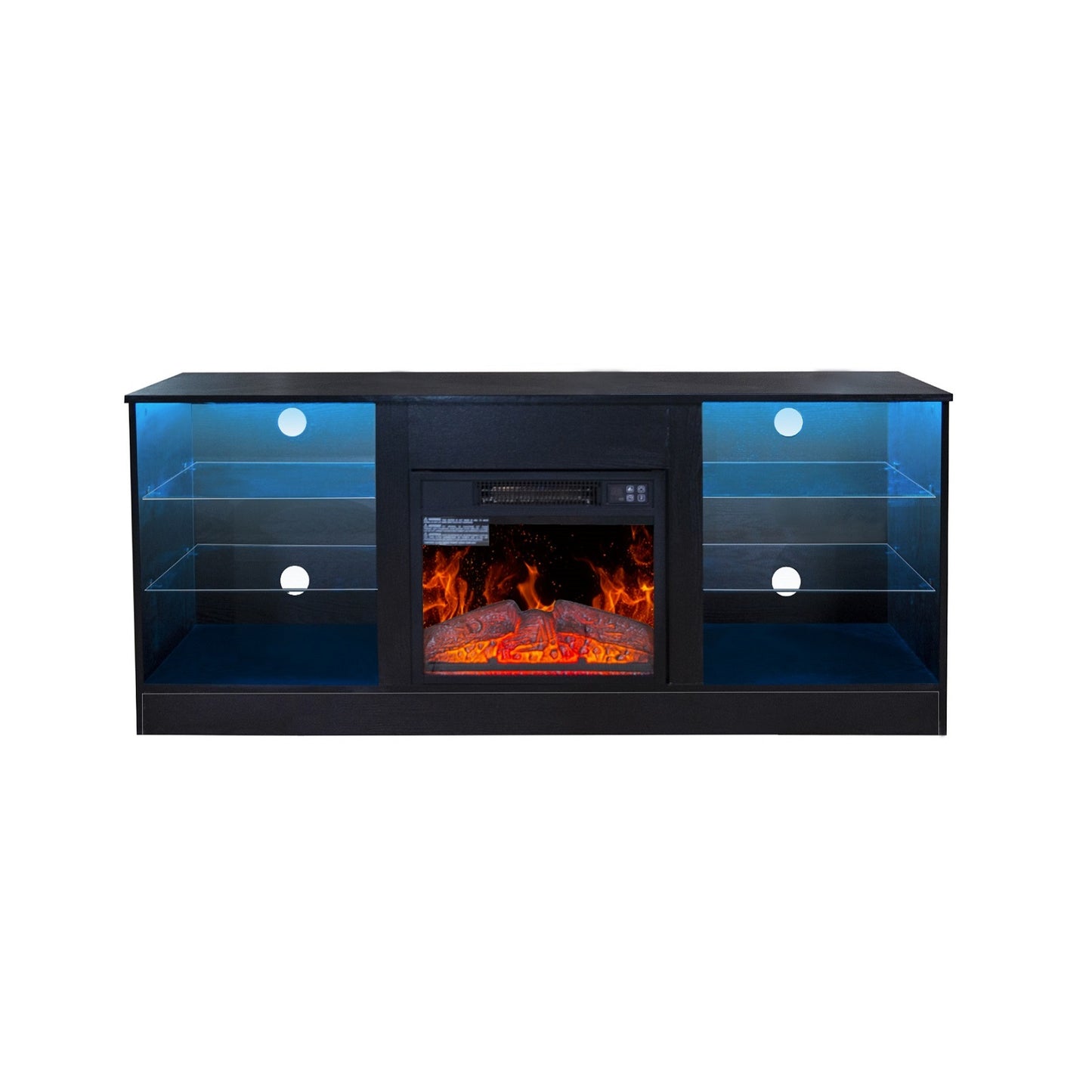 Algherohein Fireplace TV Stand for 65 inch TV,57.8in L Electric Fireplace Entertainment Center