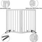 Smart FENDEE Bamboo Dog Gates for Doorways Freestanding Pet Gate, 2 Support Feet, 24"H, White