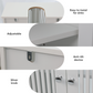 Semiocthome Modern Bathroom Vanity Under Sink Pedestal with 2 Doors and Adjustable Shelf, White