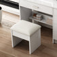Smart FENDEE Modern Vanity Table Set with Mirror Lights, 5 Shelves,5 Drawers,Bedroom,White