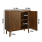 Semiocthome 32" Farmhouse Sideboard Buffet Cabinet, Wood Storage Cabinet, Walnut