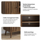 Semiocthome Mid-Century Walnut TV Stand with 2 Vertical Groove Doors, Media Console for Living Room