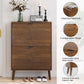 Semiocthome 23.6" Shoe Cabinet with 2 Flip Drawers Wood Shoe Organizer for Entryway, Walnut