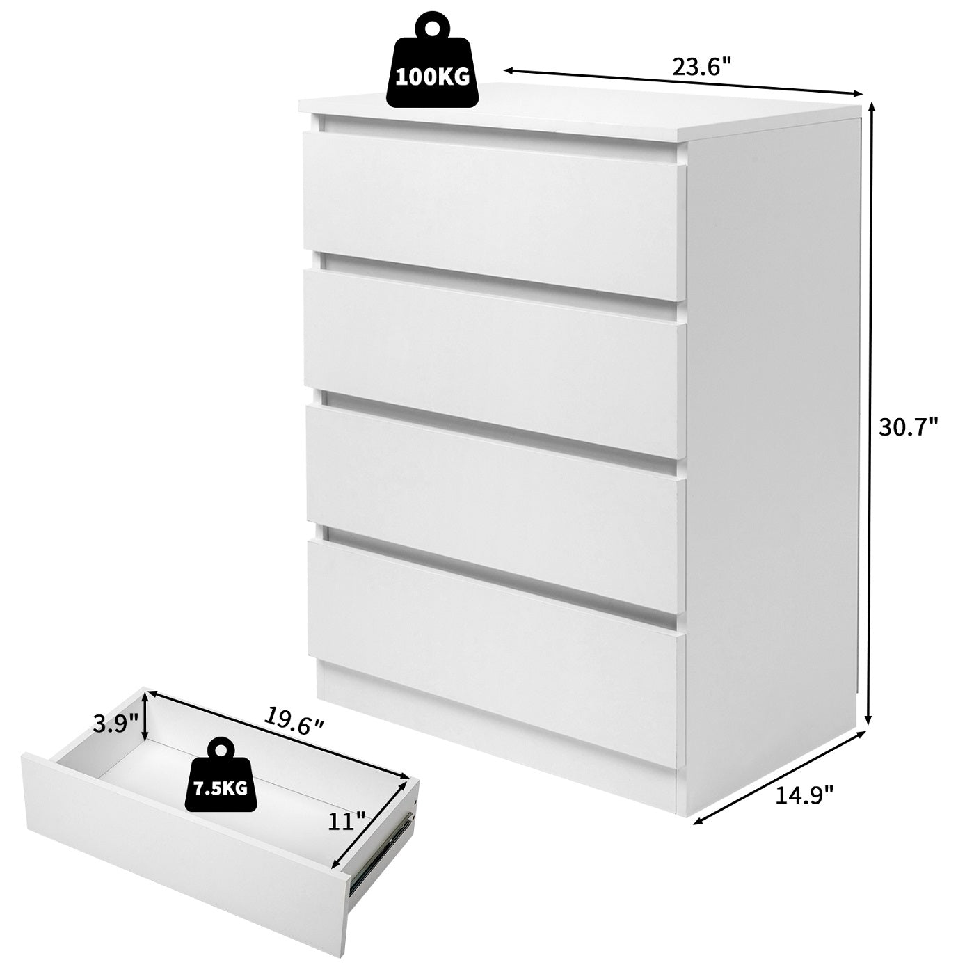 Algherohein Wood  Drawer Dresser for Bedroom,Tall Dressers Chest of Drawers,Adult