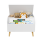 Smuxee Kids Toy Storage Organizer with Child Bookshelf,Toy Box Bench for Girls and Boys,White