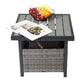 Algherohein Rattan Patio Square Tables with Umbrella Hole for Outdoor,18in H Small Side Tables