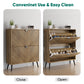 Semiocthome 31.5" Shoe Cabinet with 2 Fluted Diamond Doors Entryway Shoe Storage, Walnut