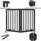 Smart FENDEE Bamboo Dog Gates for Doorways Freestanding Pet Gate, 2 Support Feet, 24"H, Black