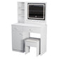 Smart FENDEE Modern Vanity with Makeup Stool Dressing Table with hair dryer holder,Bedroom,White