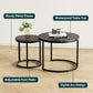 Algherohein Round Nesting Coffee Table Modern Set of 2 for Living Room