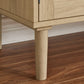 Smart FENDEE Kitchen Storage Cabinets with Rattan Decorated Doors, Buffets, Natural