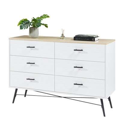 Algherohein Modern Dressers for Bedroom,Chest of 6 Drawers,Storage Cabinet for Living Room