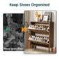 Smart FENDEE Shoe Cabinet with 2 Flip Drawers, Shoe Rack for Entryway, Hallway, 31.5", Walnut