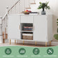 Algherohein Sideboard Cabinet with Doors and Drawer,Buffet Cabinet with Storage,White