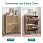 Semiocthome 31.5" Shoe Cabinet with 2 Flip Drawers, Small Fluted Doors, Shoe Storage Cabinet for Entryway,Natural