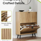Smart FENDEE Shoe Cabinet with 2 Flip Drawers Freestanding Shoe Storage Cabinet, Entryway, Natural