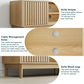 Semiocthome 55" TV Stand with Slatted Doors and Cable Holes, Entertainment Center for Living Room, Natural