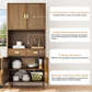 Algherohein Pantry Storage Cabinet with Doors and Drawers,Wood Kitchen Cabinets Storage