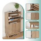 Semiocthome 23.6" Modern Shoe Cabinet, Shoe Storage Cabinet with 2 Flip Drawers for Entryway, Natural
